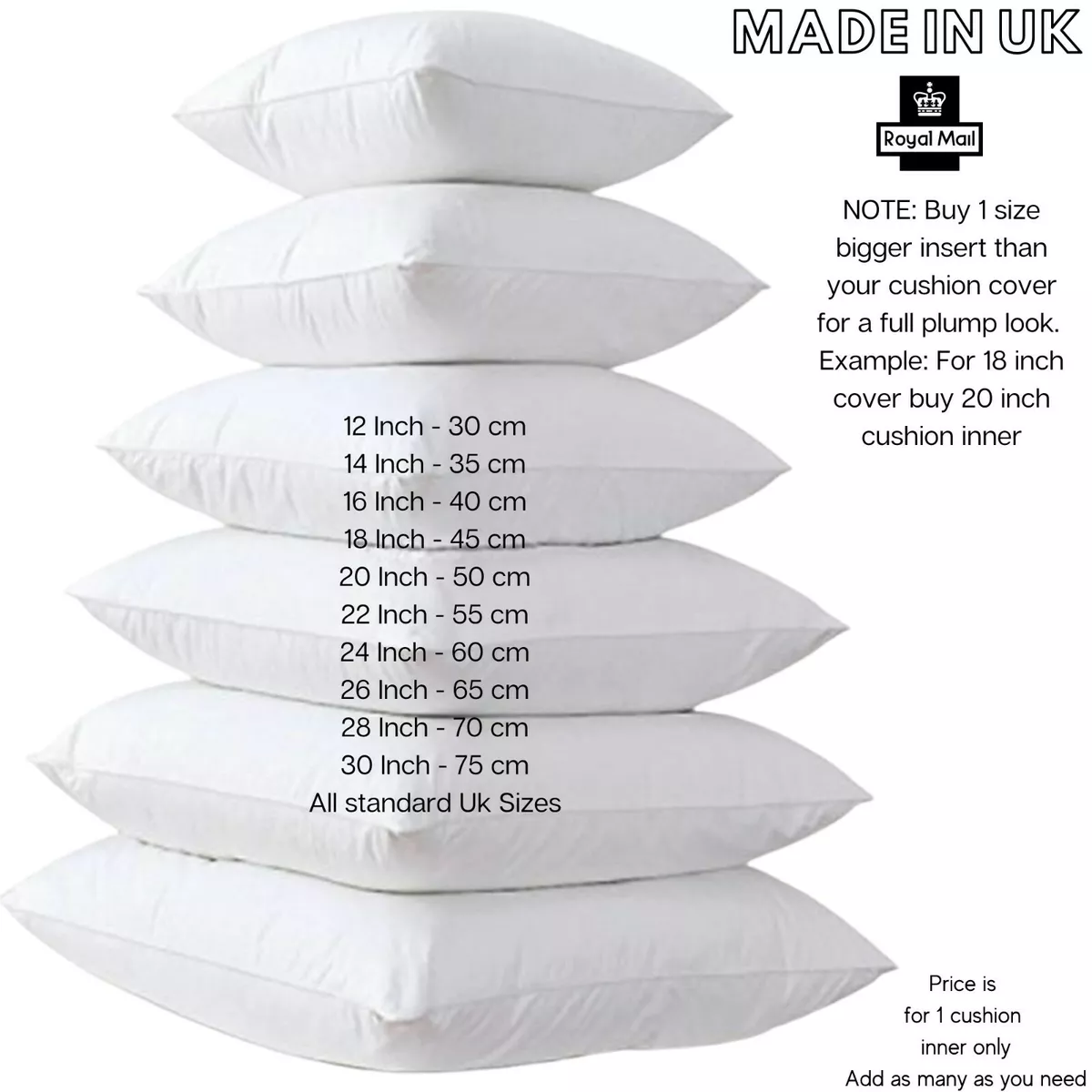 Cushion Pad Hollow Fibre Plump Cushions Inners Fillers Inserts Pads All Sizes