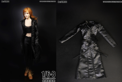 1/6 Agent Leather Long Coat BLACK For 12