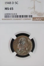 1948 D Jefferson Nickel PCGS MS65 Toned *DoubleJCoins* JL1100-142