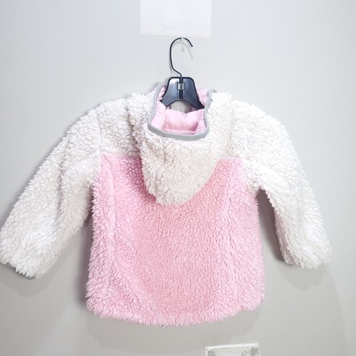 Gerry Puffer Jacket Girls 4T Pink Gray Reversible Weight Full Zip Stars Faux - Picture 4 of 21