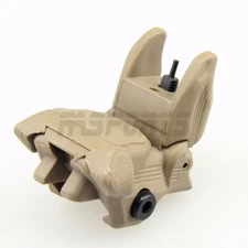 TAN Polymer Flip Up Folding Auto Deploy Front BUIS Back Up Sight