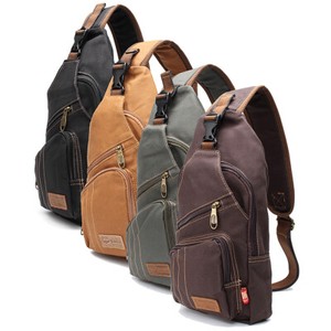 Men Canvas Sling Chest Pack Handbag Messenger Crossbody Travel Shoulder Bag !