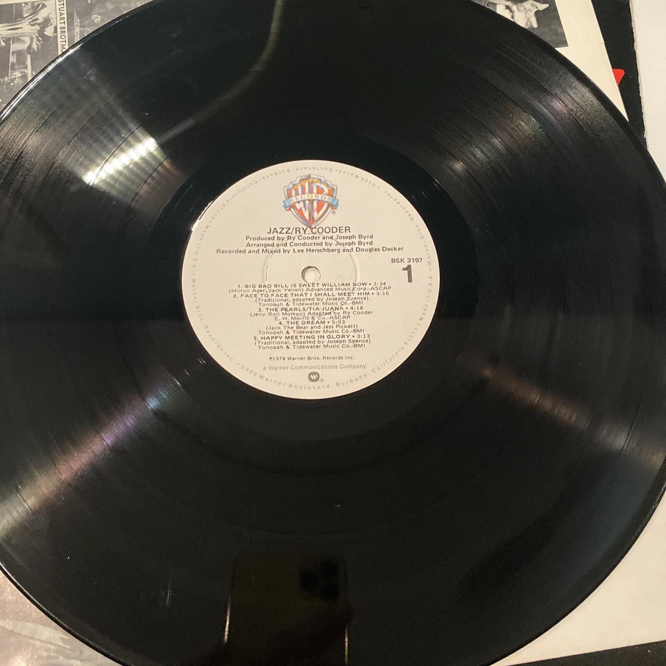 JAZZ RY COODER WARNER BROS BSK-3197 LP embossed cover 1978 Guitar Tour De Force - Image 3 of 4