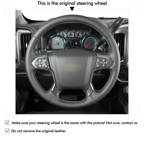 Black Suede Steering Wheel Cover For Chevrolet Silverado 1500 LD 2500 3500 4500 - Bild 5 von 13