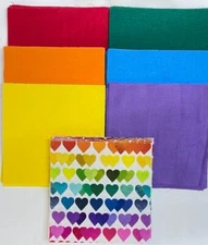 Rainbow Pride quilting Charm pack 70 squares blocks of fabric Clothworks quality