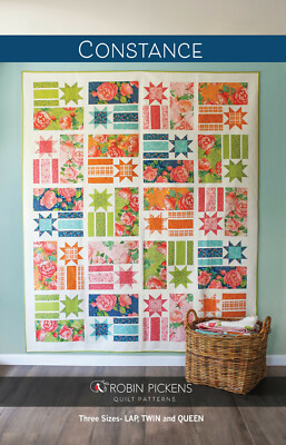 CONSTANCE~ QUILT PATTERN ~ by Robin Pickens ~ 3 Sizes Lap, Twin and Queen