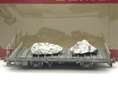 Rh-B Rev 28489 Flat Wagon Flat Car With Custom Rock Load BEMO HOm 2270 128