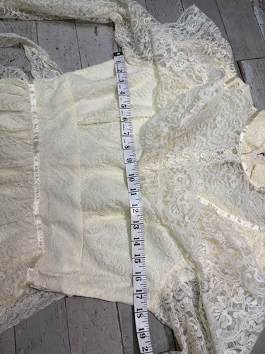 Vintage 70s Cream Prairie Dress Victorian Peasant Cottage Lace Boho Wedding Gown, $95 - Photo 13