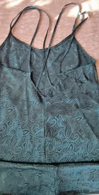 NWOT Vintage California Dynasty Dark Green Long Strappy Nightie Size Small