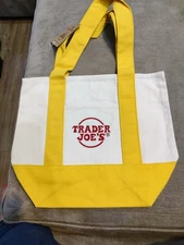 NEW Trader Joe’s Mini Canvas Tote Bag YELLOW 🟡 Limited Edition