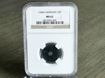 NGC MS-62 NAZI 1940A Reichskreditkassen 10 ReichsPfennig SWASTIKA