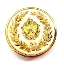 Vintage REVELON Ladies Powder Compact Round 2.5" Wide Love-Pat CREAM BEIGE used