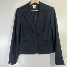 Austin Reed Women s 4 Black Patterned Silk Vintage Blazer