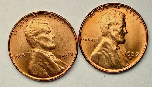 1957-P and 1957-D BU Lincoln Wheat 1c Pair ~ Uncirculted ~ Get 1 Set Shown ~ F30