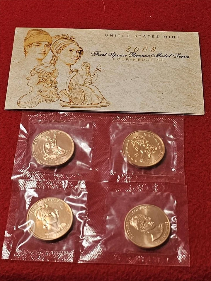 2008 First Spouse Bronze Medal Series OGP 4 Medals.                    #MF-T5258 - Image 2 of 4