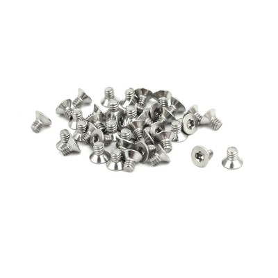M2x3mm T6 304 Edelstahl nichtrostend Flache Torx Kopfschraube 40 stücke