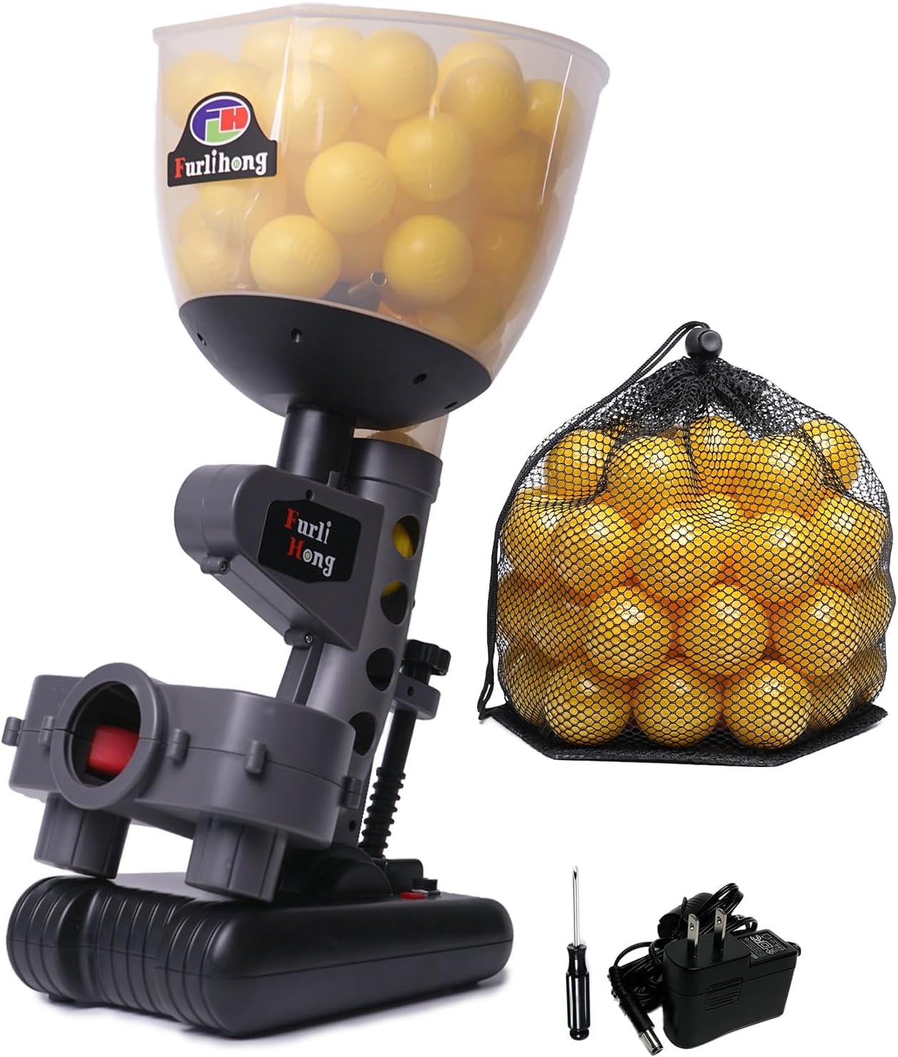 Furlihong 692BH Baseball Pitching Machine, Use Ping Pong Size Small, Grey 