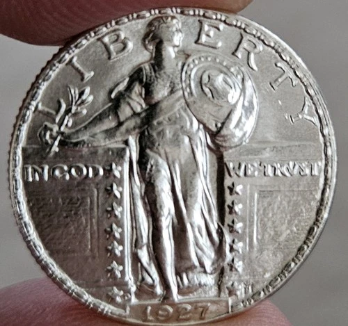 1927-D  Standing Liberty Quarter - Blast White Uncirculated - Part Of Old Lot