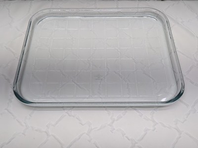 PYREX ENGLAND CLEAR GLASS BAKING TRAY #32 12-3/4'' X 10-3/8'' X 7/8''