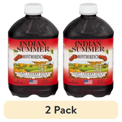 (2 pack) Indian Summer 100% Juice, Montmorency Cherry, 46 Fl Oz, 1 Count