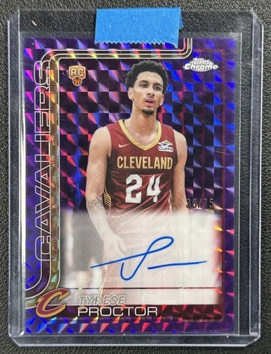 TYRESE PROCTOR 2025-26 TOPPS CHROME ROOKIE AUTO GEO PURPLE REFRACTOR RC 36/75