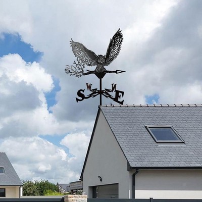 Metall Wetterfahne schwarz Windrichtungsanzeiger für Dach Garage Blumenbeet