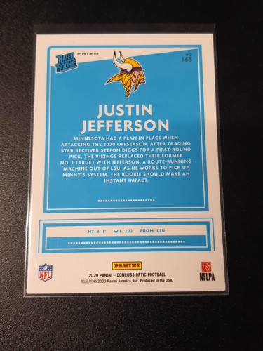 Justin Jefferson - Donruss Optic 2021 - Vikings - Rated Rookie - Prizm - !Edge! - Bild 3 von 3
