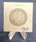 1909 90 % Silver Barber Half Dollar.  BS 15