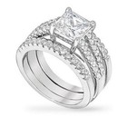 Princess Cut Cubic Zirconia Triple Bridal Set Size 5 — photo 6