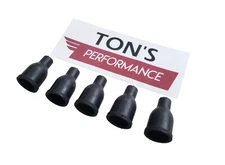 5 pack straight 7mm spark plug wire rubber boots socket distributor caps black