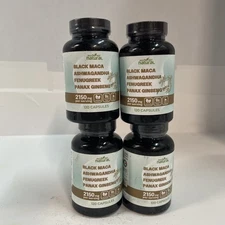 Black Maca Complex – Ashwagandha, Fenugreek, Panax Ginseng 120ct Exp2027 4 LOT