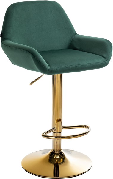 Barhocker Braga Gold Samt DunkelgrüN-image
