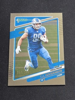 2021 Panini Donruss Press Proof Silver TJ Hockenson /100