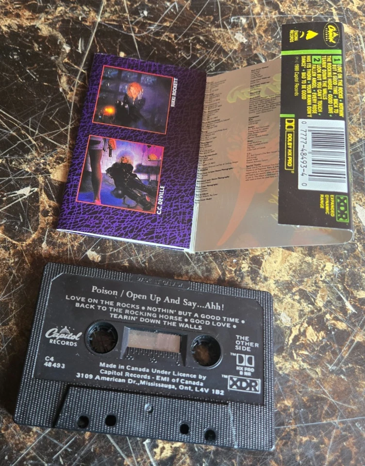 Poison Open Up and Say.. Ahh! original 1988 canadian cassette - Image 4 of 4