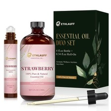 Strawberry Essential Oil 4oz Bottle + 0.34oz Roll-On | Aromatherapy