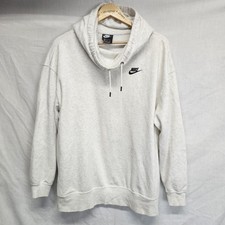 NIKE Sportswear Club Fleece Women's Funnel-Neck Pullover Hoodie Gray Size M