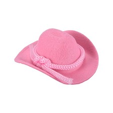 Pink Mini Cowboy Hats for Crafts Dolls Wedding, 6.5cm x 5cm x 3cm