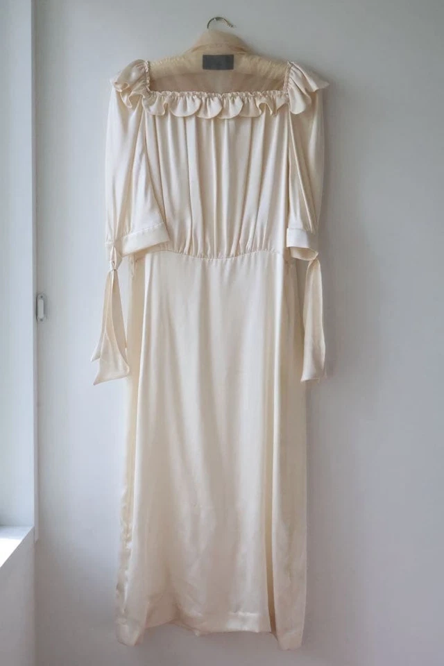 Vestido de seda Simone Rocha 2018 SS UK6 rosa beige tul dobladillo vieira cinta talla S Foto 4 de 4