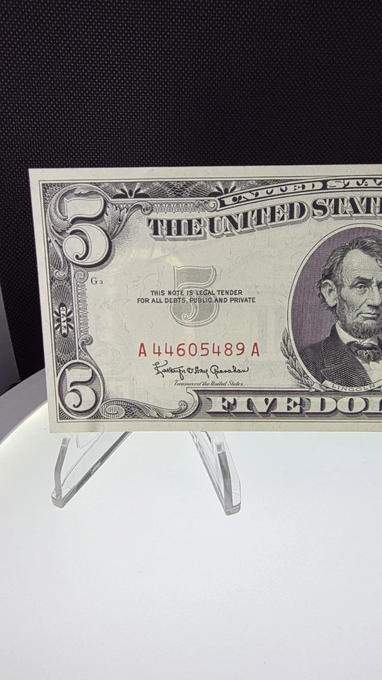 🔥1963 $5 Legal Tender Superb GEM Fr 1536AA Block Red Seal - RARE CRISP🔥 - Image 3 of 4