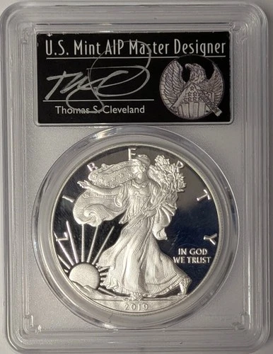 2019 W Proof American Silver Eagle PCGS PR70 First Day of Issue Fun Show- A480