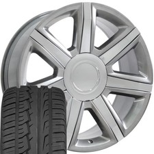 Cp 22 Rims Fit Escalade Tahoe Yukon Silver Wchrome Ironman Imove Tire 4739