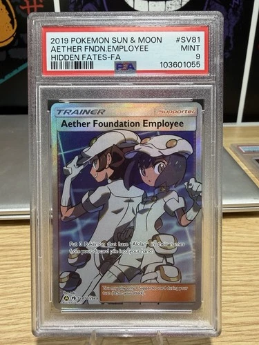 2019 Pokemon Hidden Fates Aether Foundation Employee SV81 PSA 9 MINT