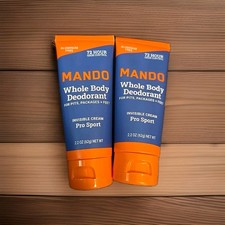2 Mando 72Hr Whole Body Deodorant Invisible Cream Pro Sport Scent 2.2 Oz