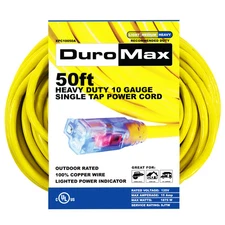DuroMax XPC10050A 50-Foot 10 Gauge Single Tap Extension Power Cord