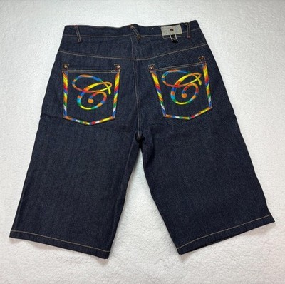Y2K Russo Jean by J&J Apparel Jean Shorts Men's Size 38 Baggy Embroidered Back