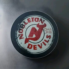 NOBLETON DEVILS OHA JR. B VINTAGE VICEROY MFG. OFFICIAL HOCKEY PUCK 🇨🇦 RARE