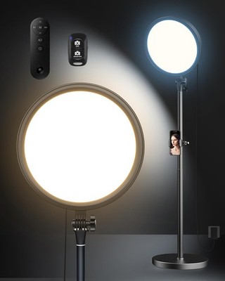 Aureday 12 Inch Ring Light Stand Phone Holder 79in Tall