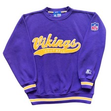 VTG 90s Minnesota Vikings NFL Football Crewneck Sweatshirt Large Starter Pockets