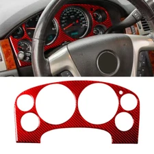 Red Carbon Fiber Interior Speedometer Cover Trim For Tahoe/Silverado/Sierra