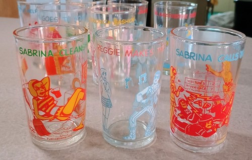 (9) 1971  & 1973 Archie and the Gang Welch's Jelly Glasses VTG 4” Tall 